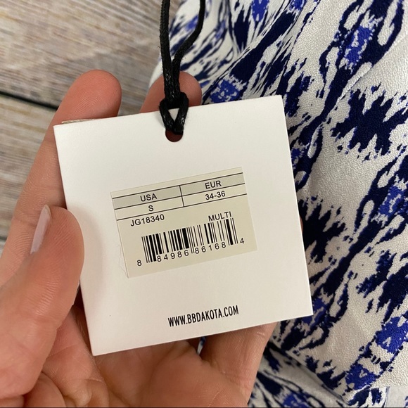 BB Dakota Ikat Print Button-Up Tie-Waist Shirt Dress - Picture 7 of 8